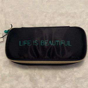 Me & We - Blue and Orange Life is Beautiful  - pencil or makeup case